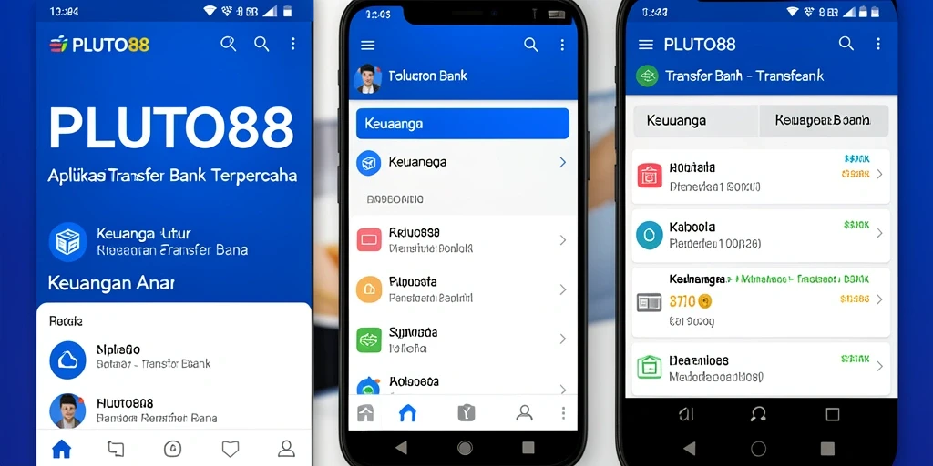 Tampilan antarmuka PLUTO88 yang modern dan fungsional untuk Transfer Bank.