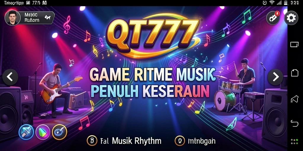 Tampilan antarmuka QT777 yang menarik dengan efek visual mendebarkan.