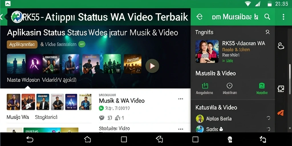 Antarmuka RK55 yang menampilkan fitur status WA video.