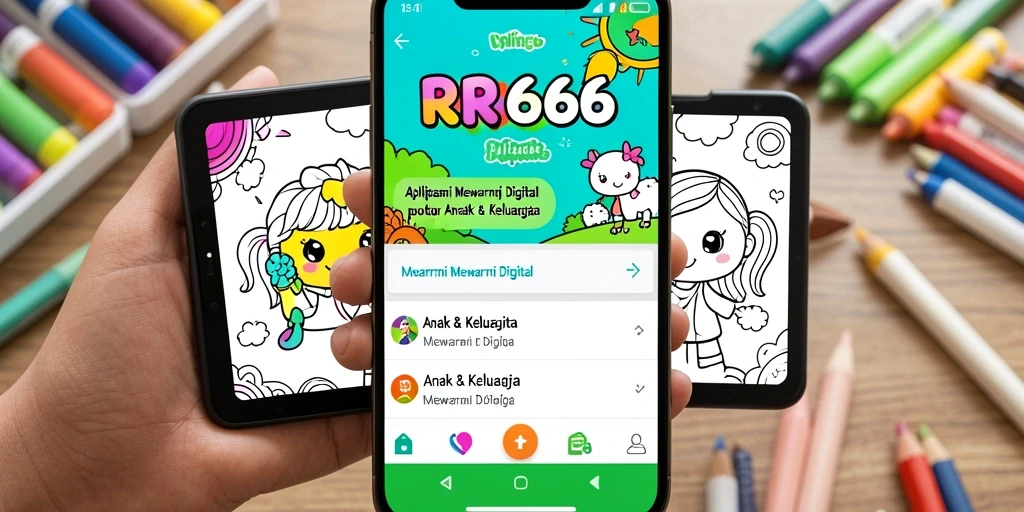 Antarmuka aplikasi Mewarnai Digital RR666 yang menarik dan mudah digunakan.