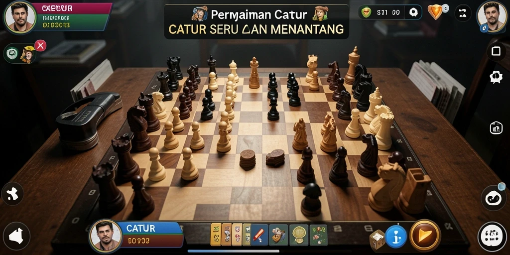 Antarmuka elegan S13 dengan papan catur interaktif.