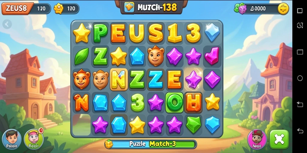 Antarmuka permainan ZEUS138 yang penuh warna dan interaktif.
